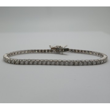 6.09CT 14KT White Gold Diamond Tennis Bracelet 9"